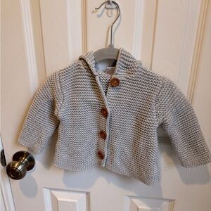 Nordstrom Soft Grey Knit Baby Sweater